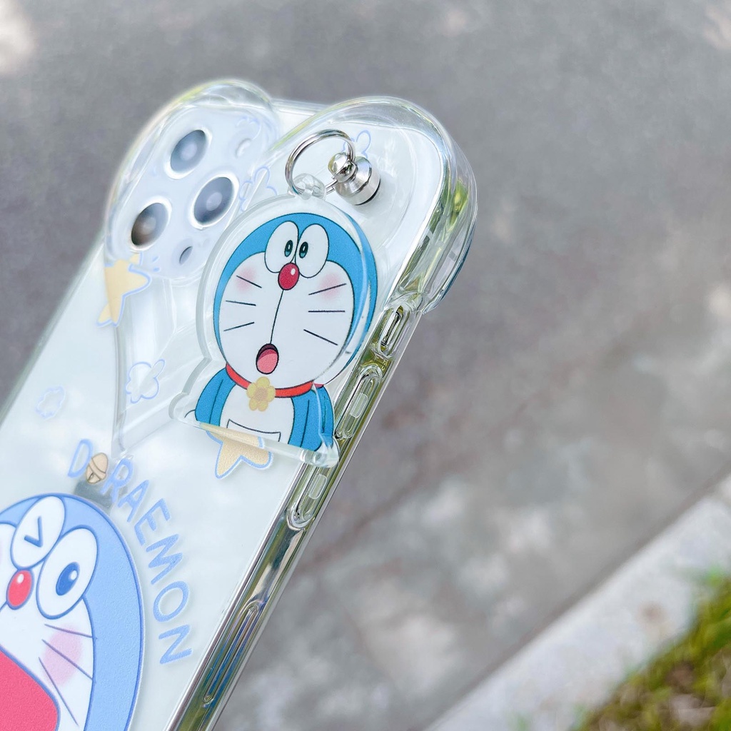 Dễ Thương Ốp Điện Thoại In Hình Doraemon Có Chuông Và Dây Đeo Cho Iphone 7 8 Plus Se2 11 Pro X Xs Max Xr