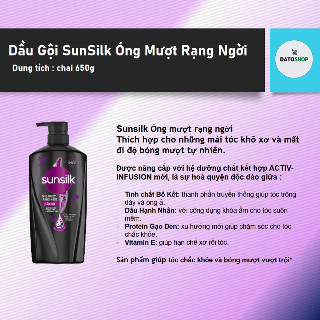 Dầu gội Sunsilk Chai 650gr