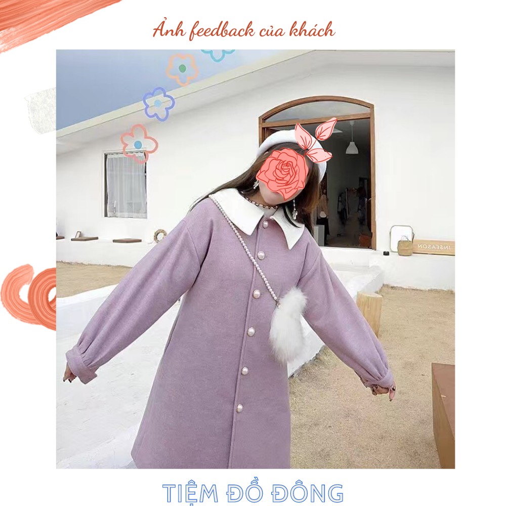Áo dạ tay bồng phong cách Hàn Quốc