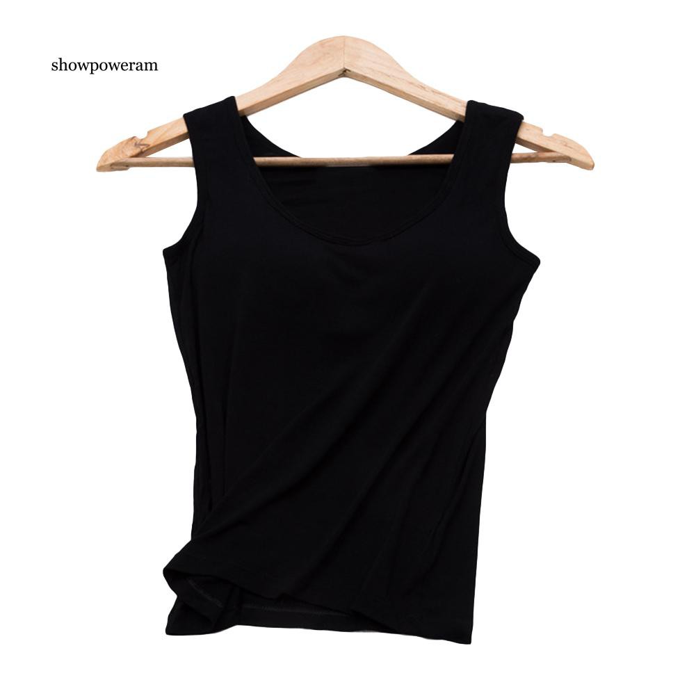 Áo cộc tay cổ chữ U trơn có mút nâng ngực đơn giản quyến rũ cho nữ | BigBuy360 - bigbuy360.vn