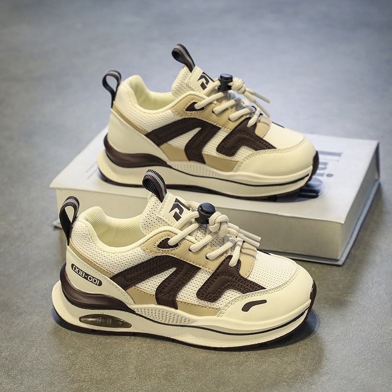 Giày Sneaker Đế Dày Phối Lưới Thoáng Khí Thời Trang Mùa Hè 2022 Cho Bé 5-18 Tuổi Size 30-38