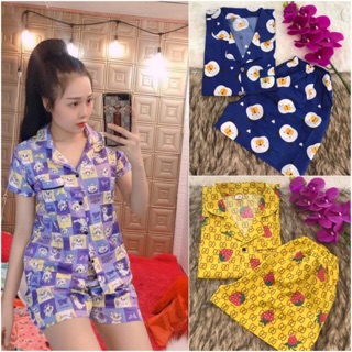 Đồ bộ pijama đồ bộ nữ mặc nhà. Vải kate thái