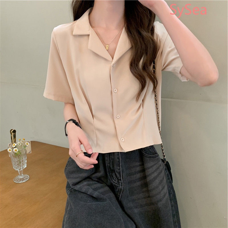 Áo Sơ Mi Cổ Chữ V Màu Sắc Đơn Giản Thanh Lịch Cho Nữ