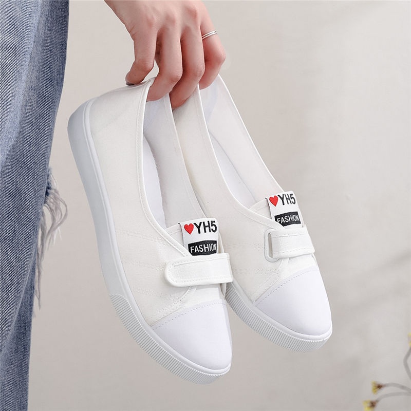 Giày Vải Canvas Cổ Thấp Thiết Kế Đơn Giản Thoáng Mát Cho Nữ