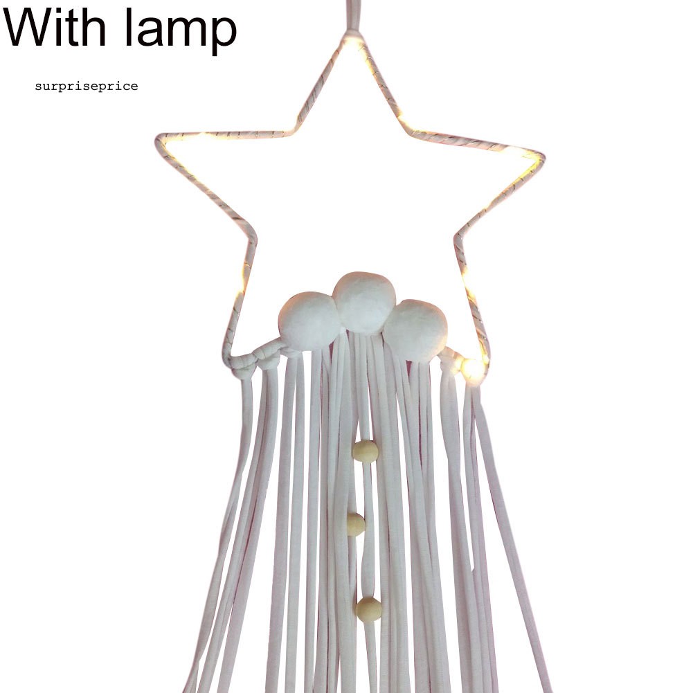 SPP_Five-pointed Star LED Light Strip Dream Catcher Wall Hanging Ornament Home Decor