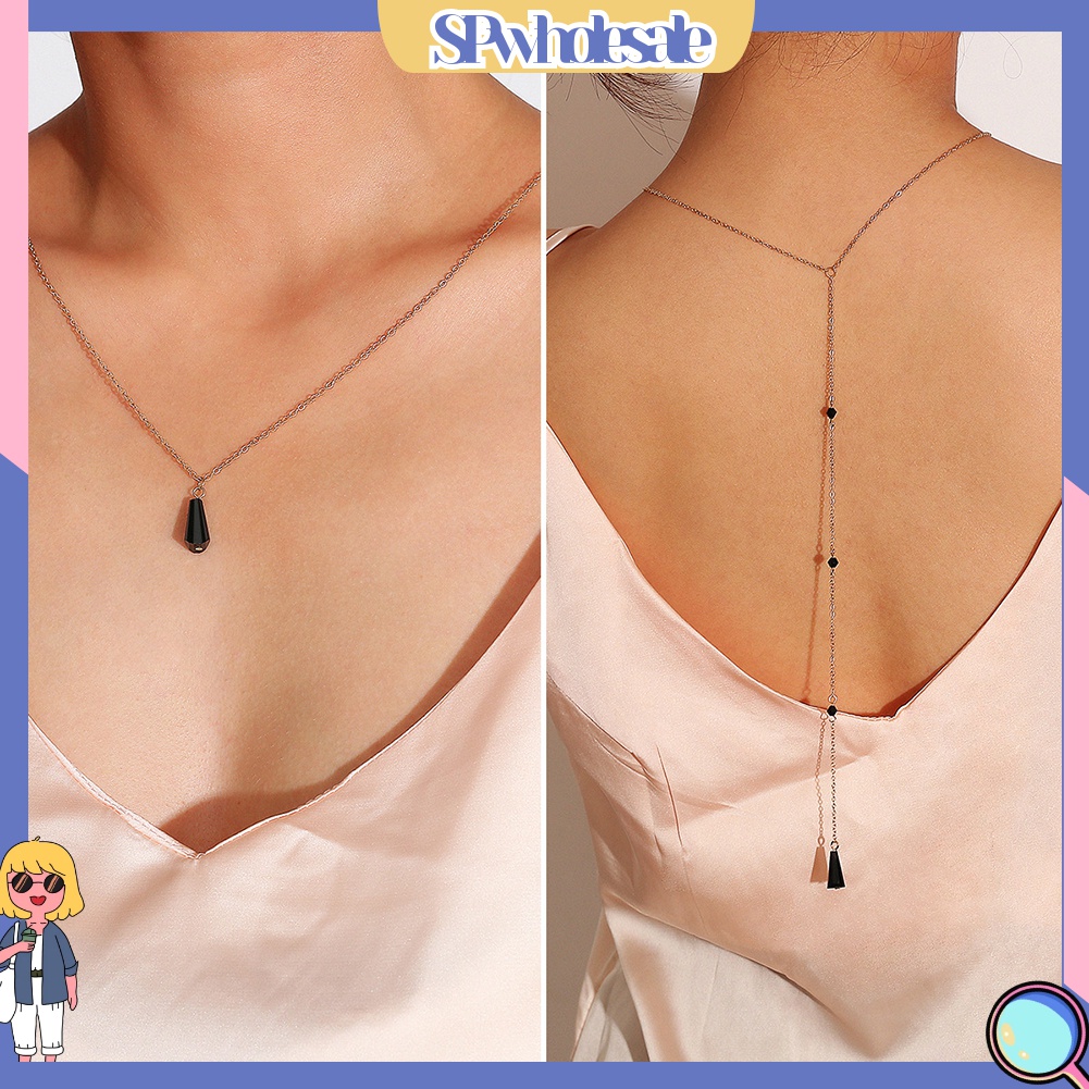 {SPwholesale} Dây chuyền lưng dài đính hạt hình giọt nước độc đáo cho nữ