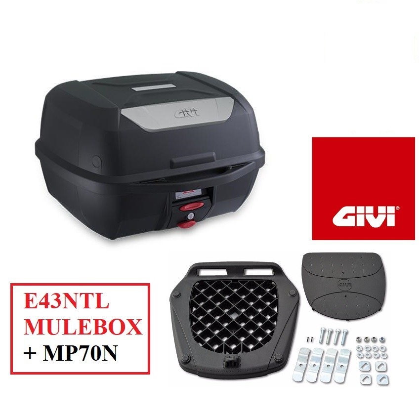 Thùng Gắn Xe Máy, Moto Đi Phượt GIVI E43NTL - Monolock Top Case 43Lít Dùng Cho Tất Cả Các Dòng Xe - Hàng Chính Hãng