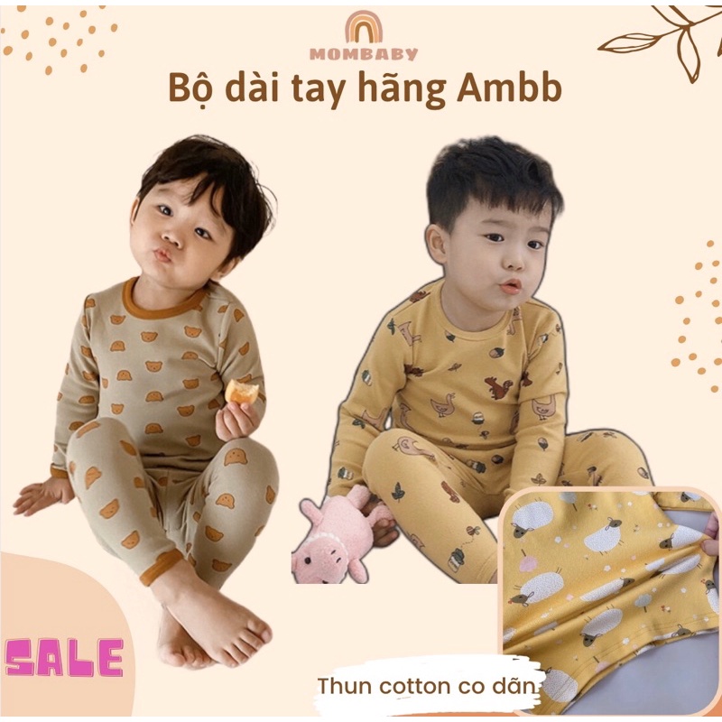 🌬BỘ DÀI COTTON HOẠ TIẾT THU ĐÔNG CHO BÉ TRAI, BÉ GÁI HÃNG AMBBKIDS