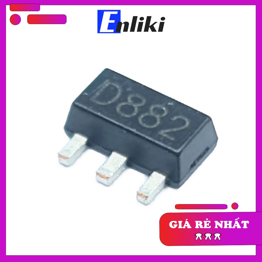 Bộ 2 Chiếc D882 2SD882 TRANS NPN 3A 30V SOT89