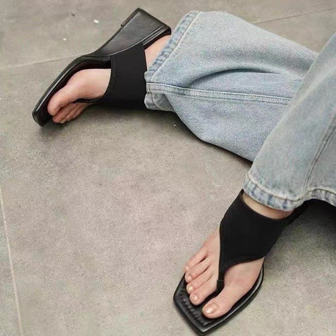 Dép Sandal Kẹp Ngón Kokia Air Lycra Dệt Kim Da , dép xỏ ngón đế cao