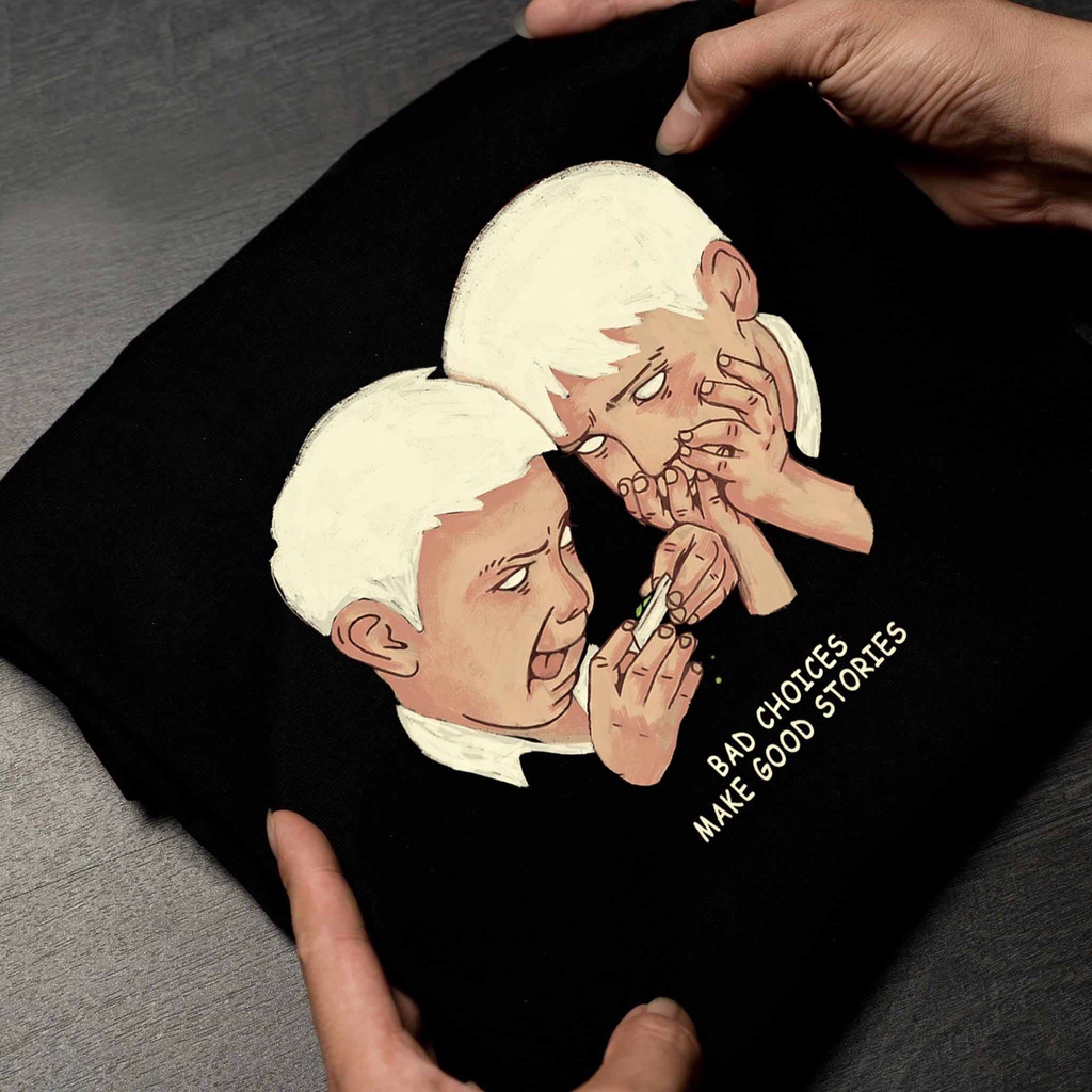 Áo thun tay lỡ nam nữ in hình BadChoice , Vải Cotton Form Oversize - SELECTED.STORE