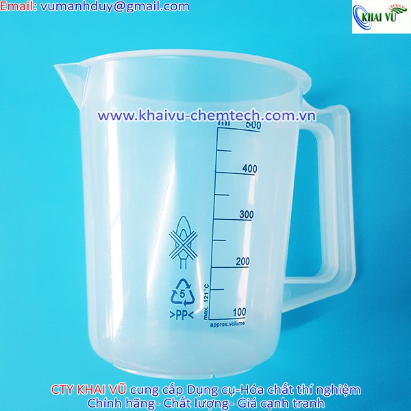 CA NHỰA CÓ QUAI DÀY, VẠCH XANH THÍ NGHIỆM 100ml-2000ml