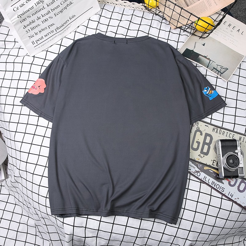 Áo Thun Tay Ngắn Dáng Rộng Họa Tiết Chú Chó Phong Cách Hàn Quốc Thời Trang Cho Nam 8XL