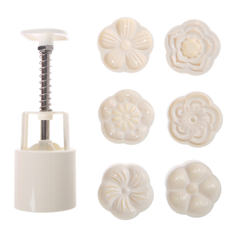 Khuôn Làm Bánh Trung Thu / Mặt Trăng / Bánh Trung Thu Hình 6 Bông Hoa 3d 50g