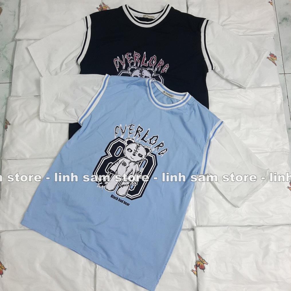 Áo thun tay lỡ nữ SAM CLO thể thao freesize phông form rộng Unisex, mặc lớp, nhóm, cặp phối kiểu bóng rổ in chữ OVERLORD