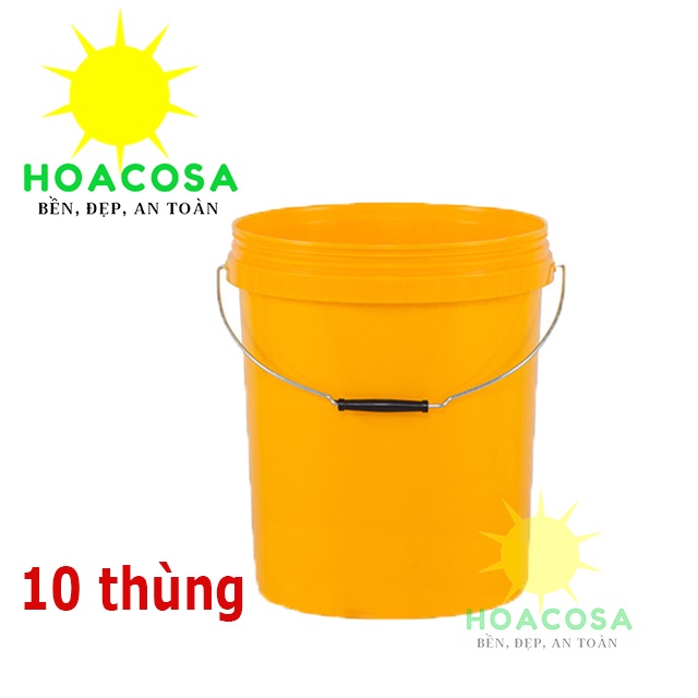 Bộ 5 Thùng/ 10 Thùng Sơn Quai Sắt ( Không Nắp) 20 Lít Nhựa Hiệp Thành- Mới 100%, Cứng Cáp, Bền Lâu- Đồ Gia Dụng Hoacosa.