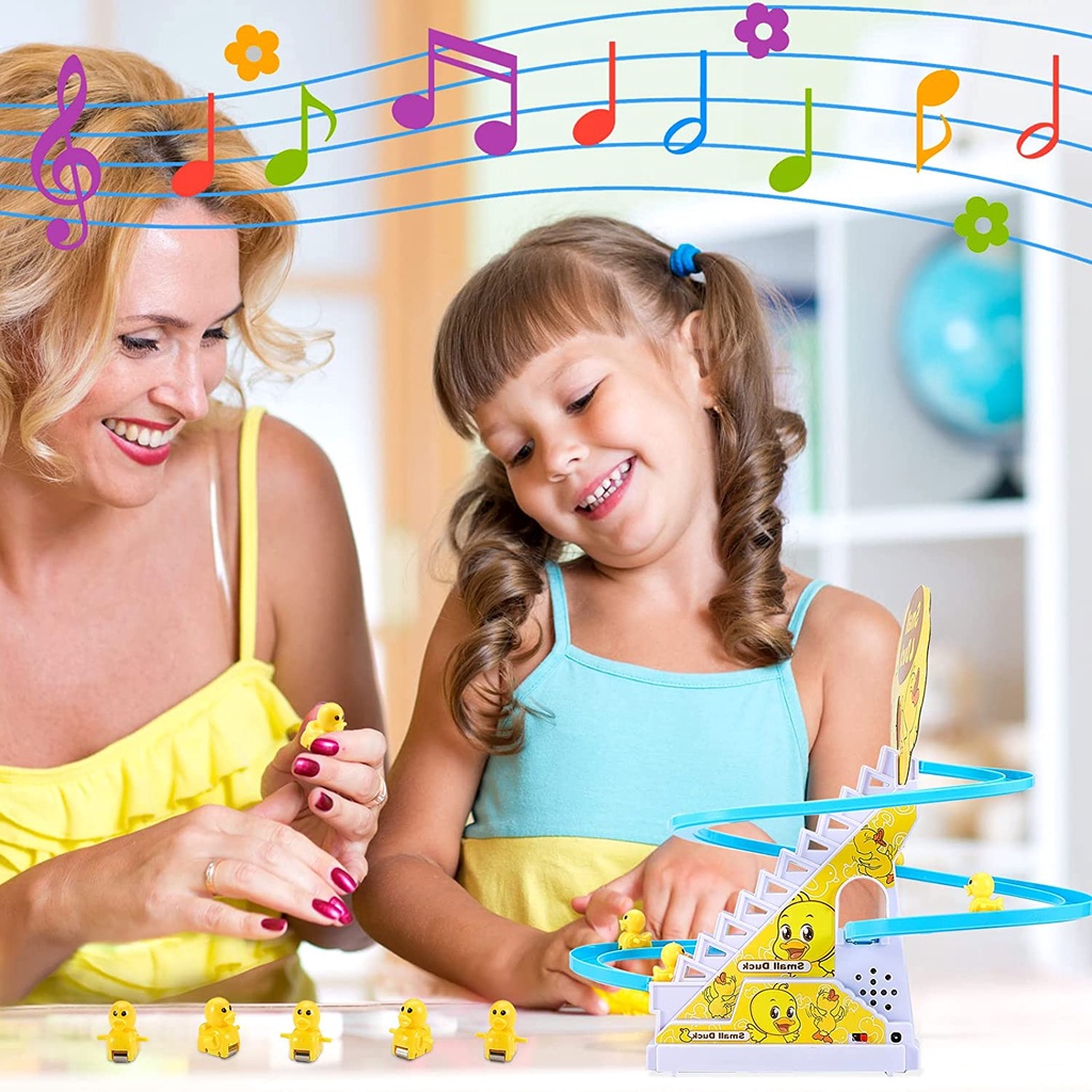 Bộ Đồ Chơi Cầu Thang Đường Ray Điện Tử Kèm Đèn LED Vui Nhộn Cho Bé