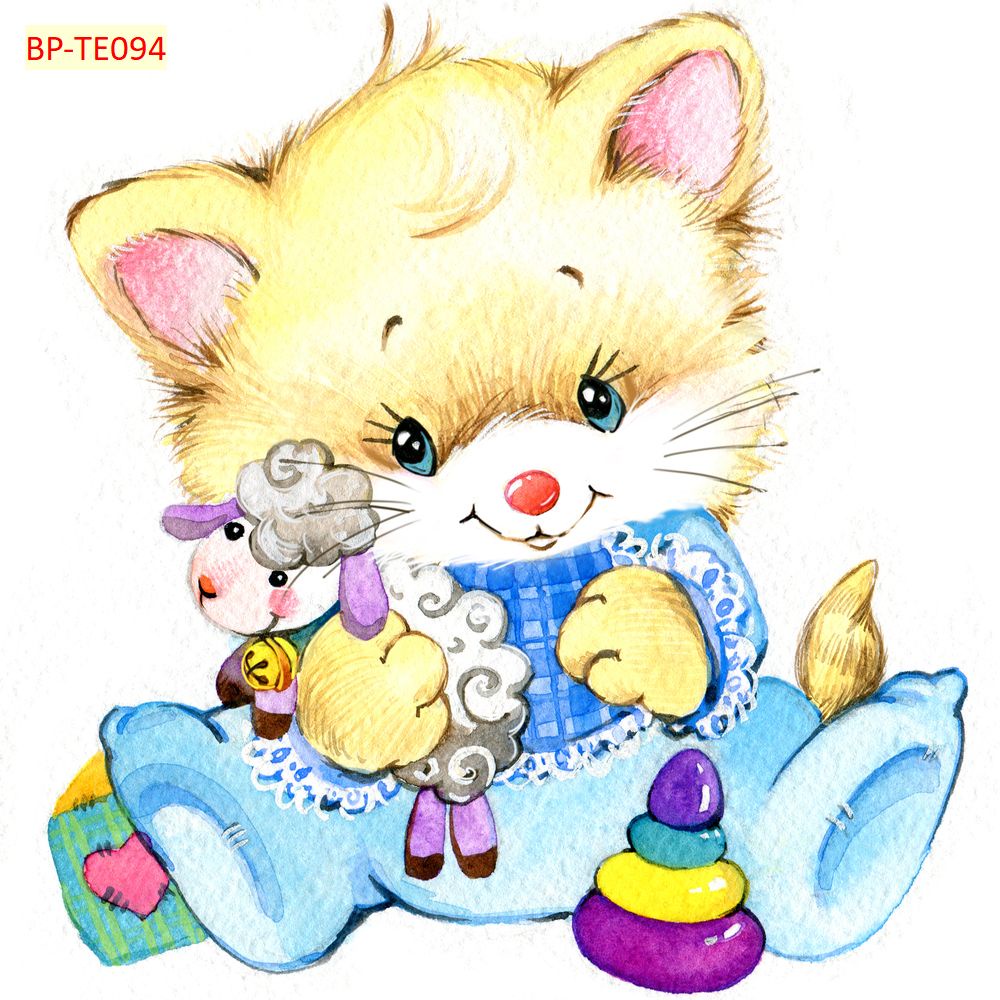 Tranh Dán Tường Phòng Trẻ Em Hoạt Hình Ngộ Nghĩnh Tặng Keo Và Dụng Cụ Dán