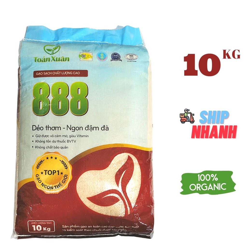 Túi 10 KG Gạo sạch ST24 - Thương hiệu TX888- VỤ MỚI (Cơm Ngon - Dẻo - Thơm Đậm Đà)