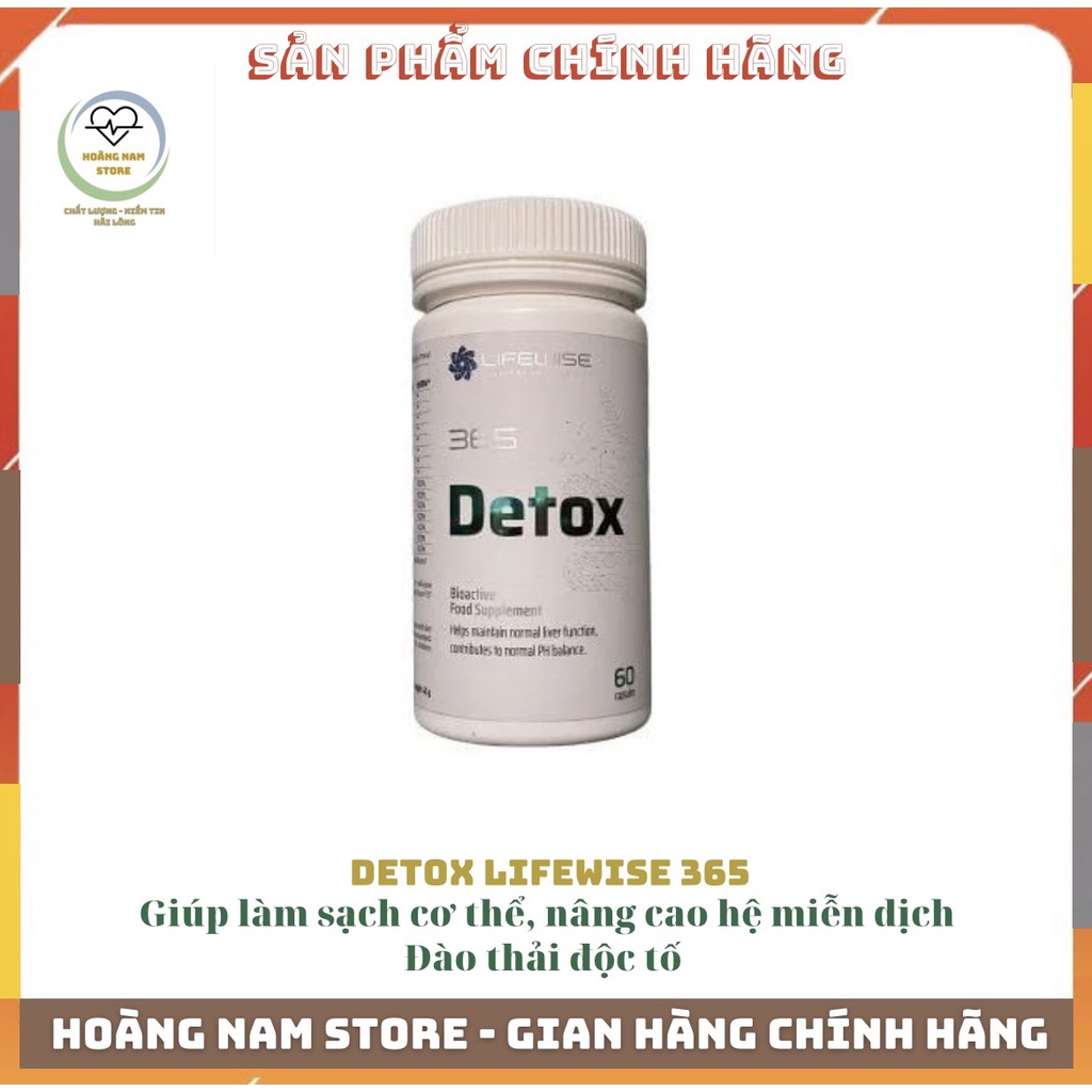 Lifewise #365 Detox, giúp hỗ trợ đào thải độc tố, thanh lọc cơ thể, tăng cường chức năng gan khỏe mạnh, chai 60 viên
