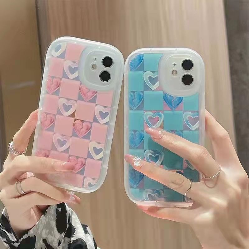 Ốp Điện Thoại Họa Tiết Trái Tim Kẻ Sọc Ba Màu Cho IPhone 12 13 11 Pro Max X Xs Max Xr 6012