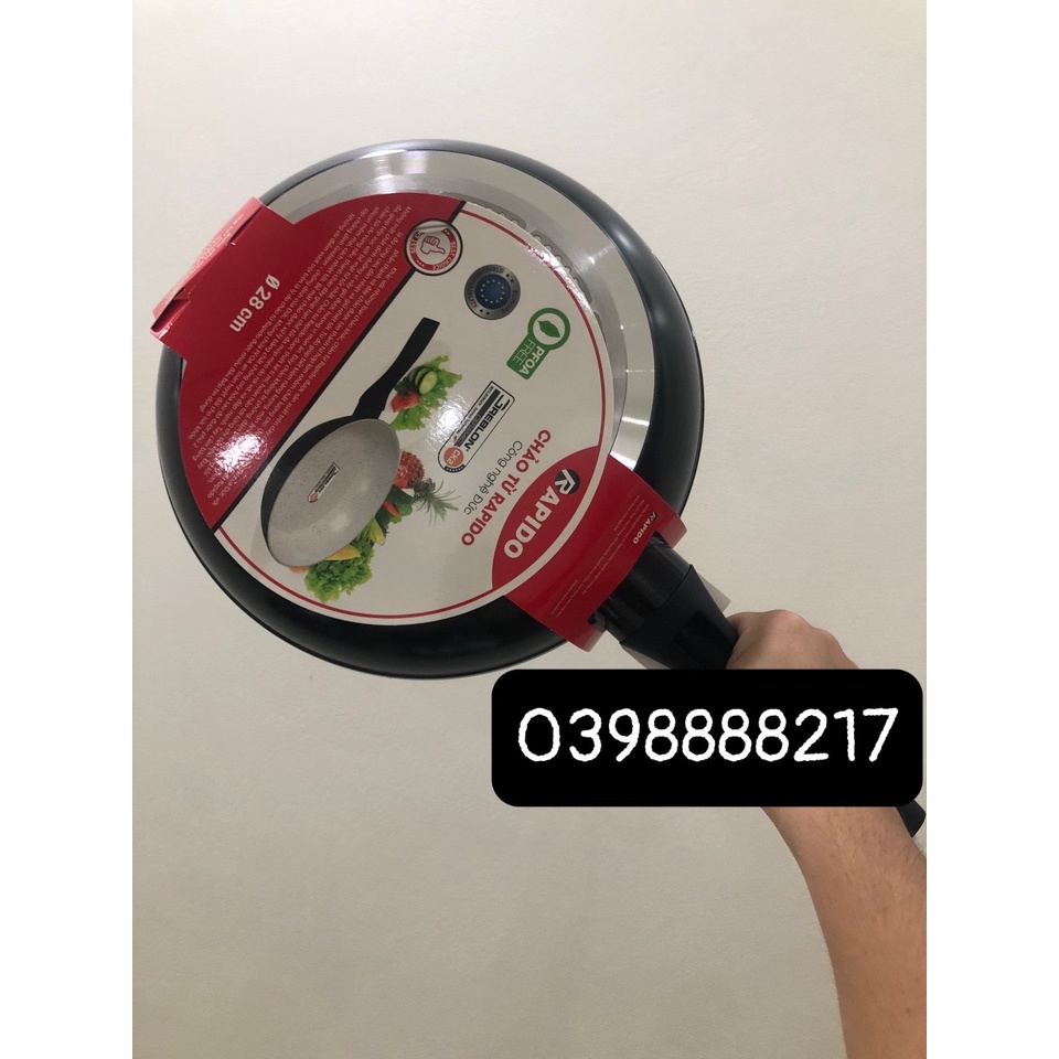 Chảo Từ Men Gốm Chống Dính Rapido 28cm Nhập Khẩu Từ Đức - Chắc Chắn, Bền Đẹp - Hàng Chuẩn