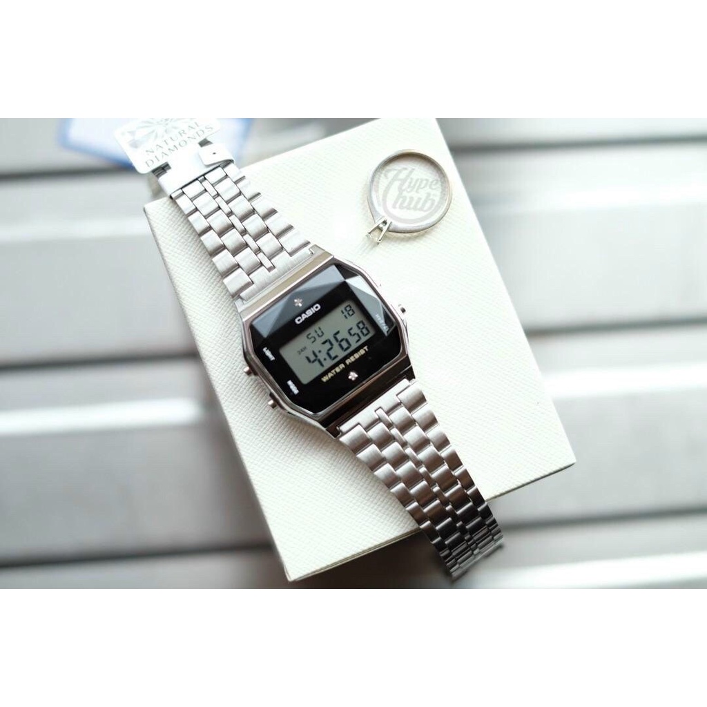 Đồng Hồ Casio Nam A159 Dây Kim Loại Mạ Bạc - Đính Đá Kim Cương - Made In Japan | BigBuy360 - bigbuy360.vn