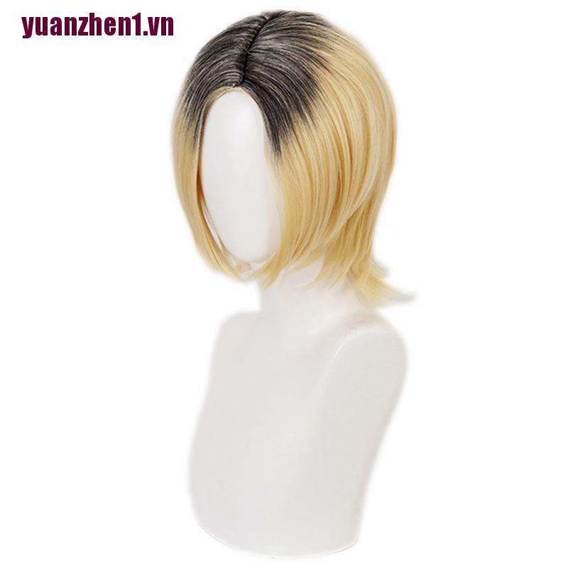 Tóc giả ngắn màu vàng hóa trang nhân vật Kenma Kozume hoạt hình Haikyuu