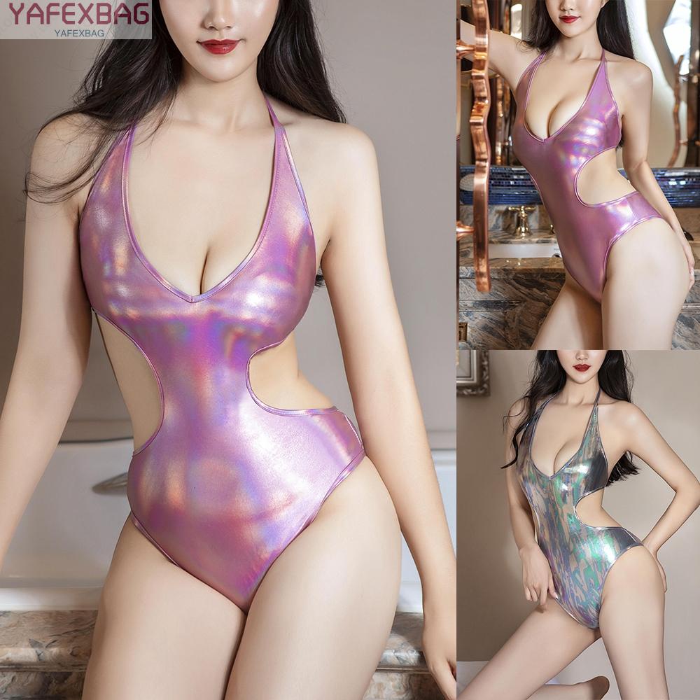 Bộ Đồ Ngủ Bodysuit Giả Da Gợi Cảm Cho Nữ