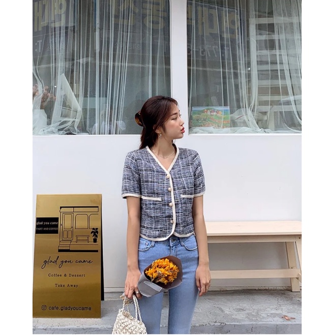 Áo Cardigan Thời Trang ENVYLOOK Half Cardigan Tweet - S119632 GomiMall