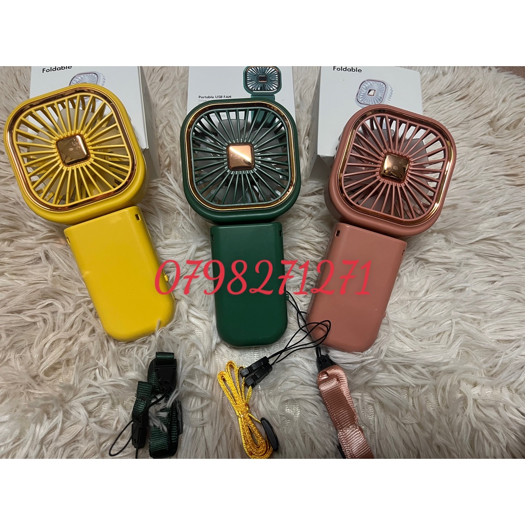 Quạt gập tích điện để bàn cầm tay mini - MÀU NGẪU NHIÊN