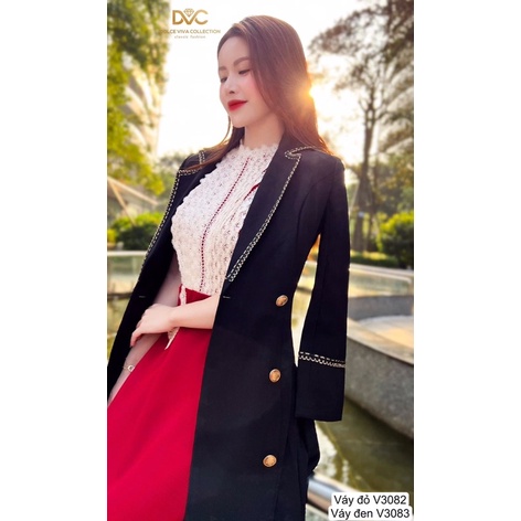 V3083 váy dáng vest màu đen