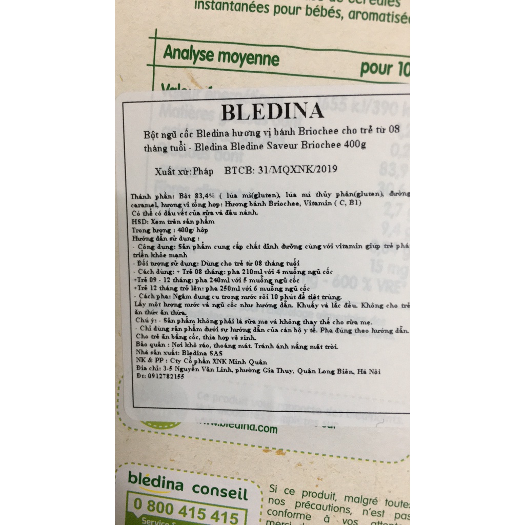Bột lắc sữa Bledina Pháp (Date 12/2023)