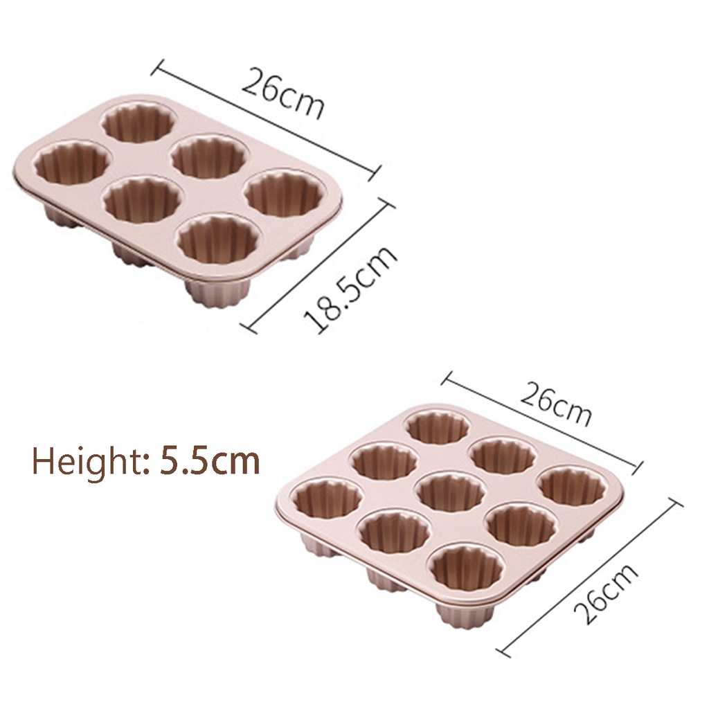 Khuôn làm bánh 6 / 9 ngăn dùng làm bánh mousse và món tráng miệng bằng thép carbon bền bỉ