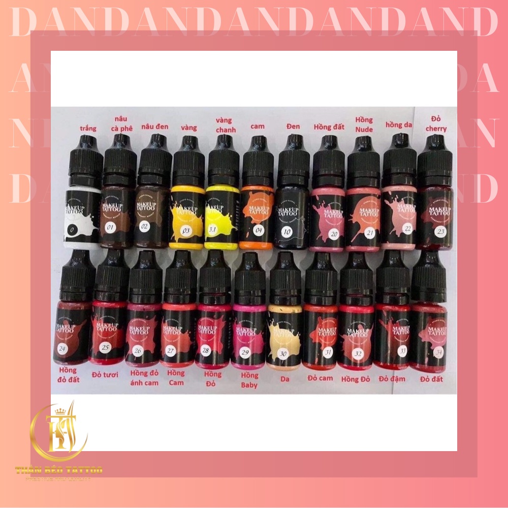 [Chính hãng] mực makeup đủ màu, mực hữu cơ bám nhanh, màu lên đẹp chuyên dùng trong phun xăm thẩm mỹ