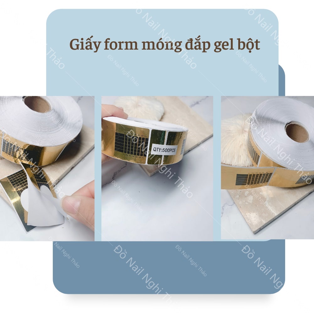 Giấy form móng đắp gel bột LADURA