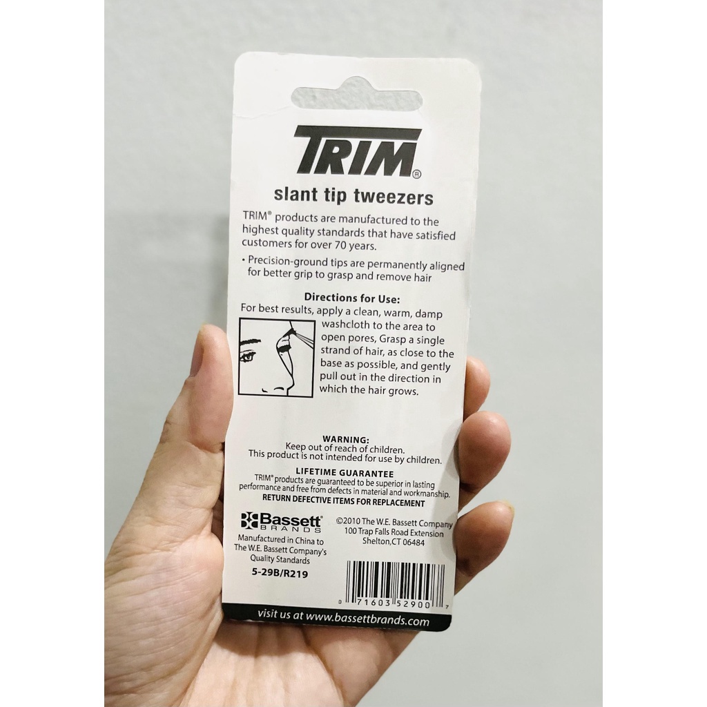 Nhíp nhổ lông mày hiệu TRIM cao cấp - Nhíp đầu xéo - Mã 52900