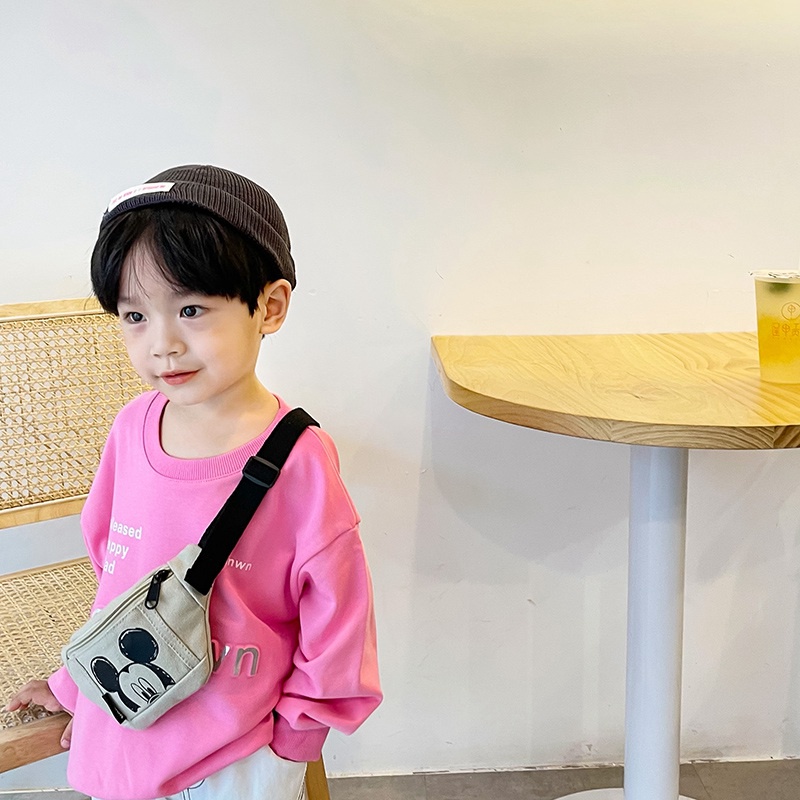 Túi đeo chéo/đeo hông họa tiết hoạt hình phong cách Hàn Quốc thời trang cho bé gái/bé trai