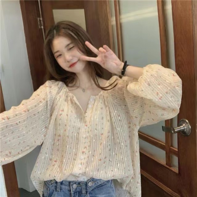 Hàng Mới Về Áo Sơ Mi Dài Tay Dáng Rộng Phong Cách Hàn Quốc Baju Wanita Lengan Panjang Hàng Mới Dành Cho Bạn Nữ