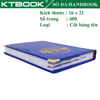 Sổ ghi chép bìa da cao cấp ktbook handbook 400 trang size A5 ruột giấy in caro có cắt góc