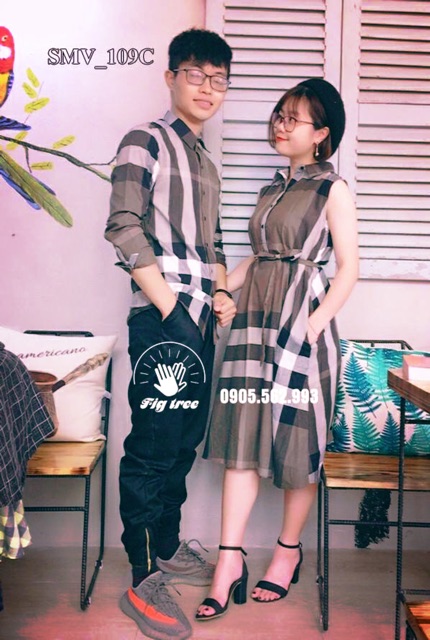 Áo ĐÔI SƠ MI Bbr nam body nữ váy siêu dễ thương(có size)
