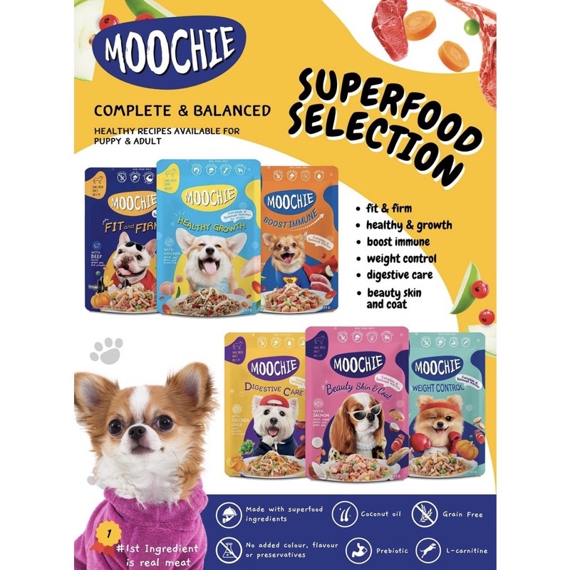Sốt Pate Moochie cho chó con và chó trưởng thành dạng gói 85g