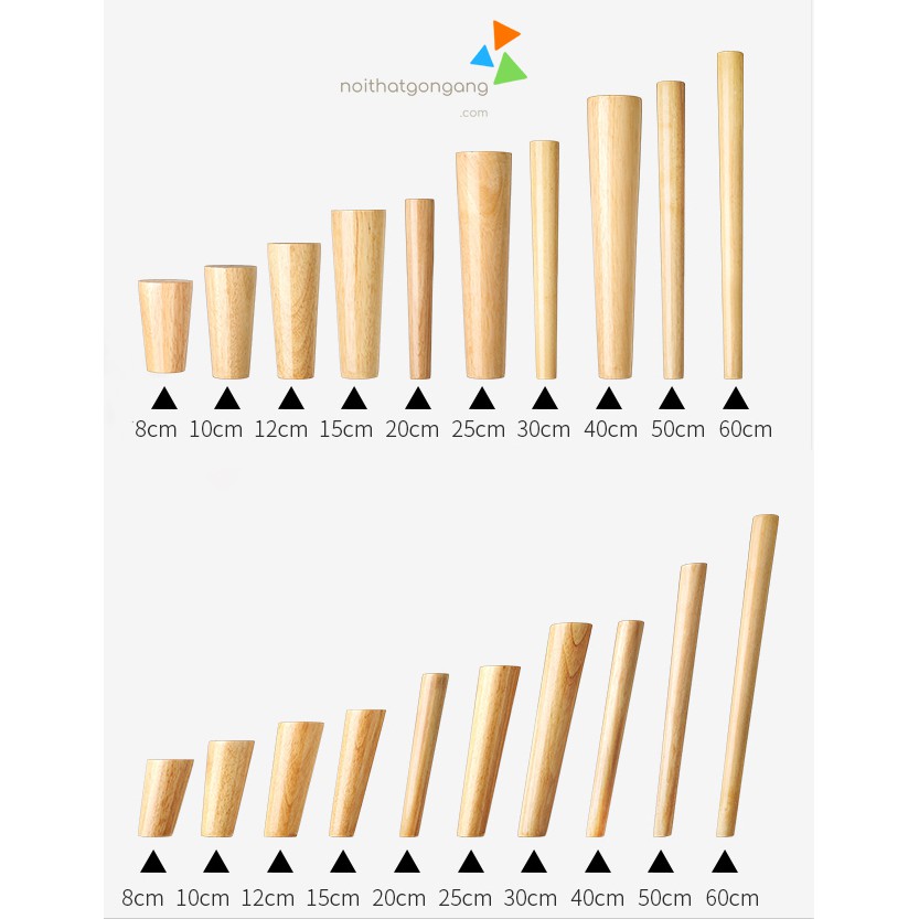 [Xưởng Tiện] Chân Gỗ Cao Su Đã Sơn PU, Dễ Lắp Đặt Các Loại Bàn Và Ghế - Nội Thất Gọn Gàng Store