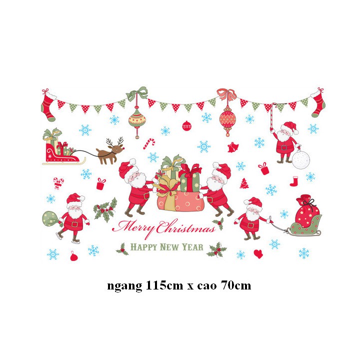 Decal trang trí nhiều Ông già NOEL nhí đáng yêu