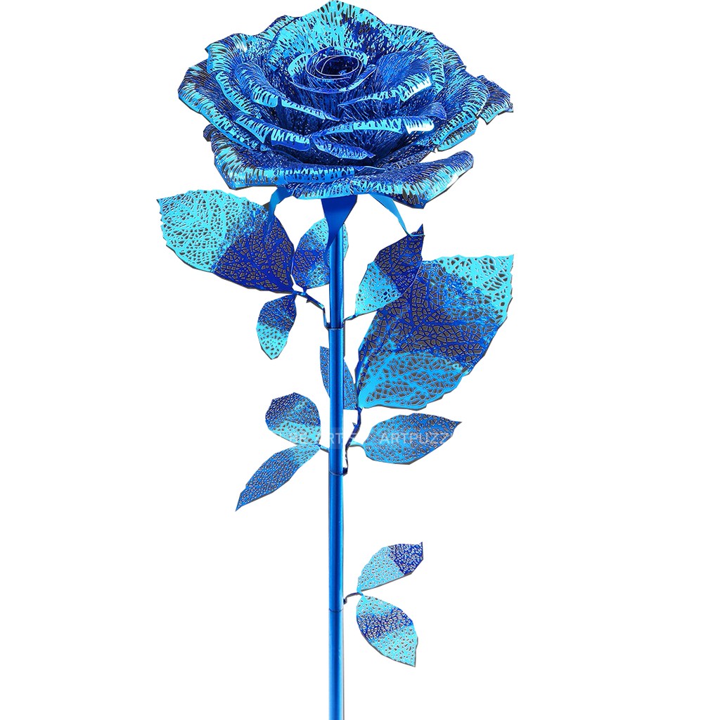 Mô Hình Kim Loại Lắp Ráp 3D Piececool Bông Hồng Xanh Blue Rose