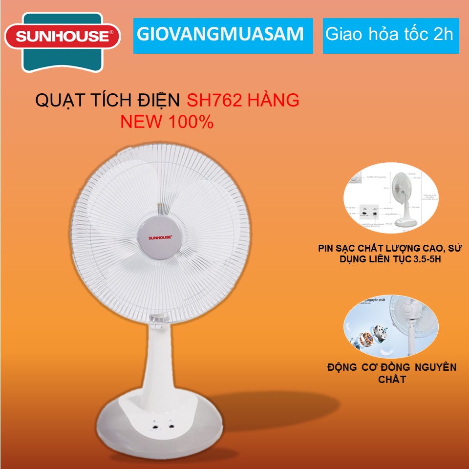 QUẠT TÍCH ĐIỆN SUNHOUSE SH762 HÀNG MỚI 100%