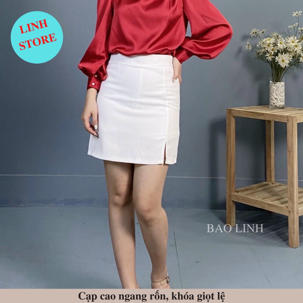 Chân Váy A Ngắn Linh Store Xẻ Cạnh Lưng Cao Có Quần trong Dáng Ngắn Phong Cách Hàn Quốc