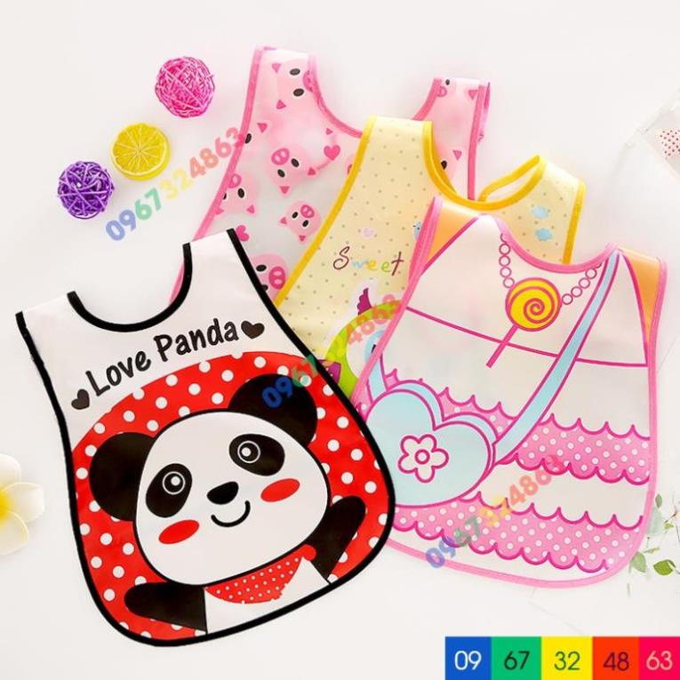 (quà tặng) (Y9.506)Yếm ăn dặm silicon có máng chống thấm cho bé