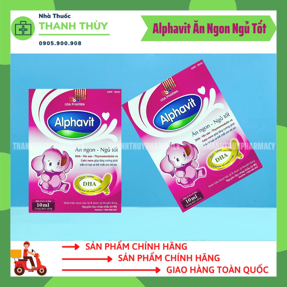 Ống Uống Alphavit Ăn Ngon Ngủ Tốt  Tăng Cường Hấp Thu Dưỡng Chất, Giúp Ăn Ngon Miệng, Giúp Nâng Cao Sức Khoẻ