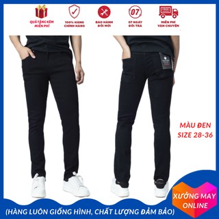 QUẦN JEAN NAM ĐEN TRƠN THỜI TRANG HÀN QUỐC, CHẤT BÒ CO GIÃN NHẸ ÔM VỪA-XM019